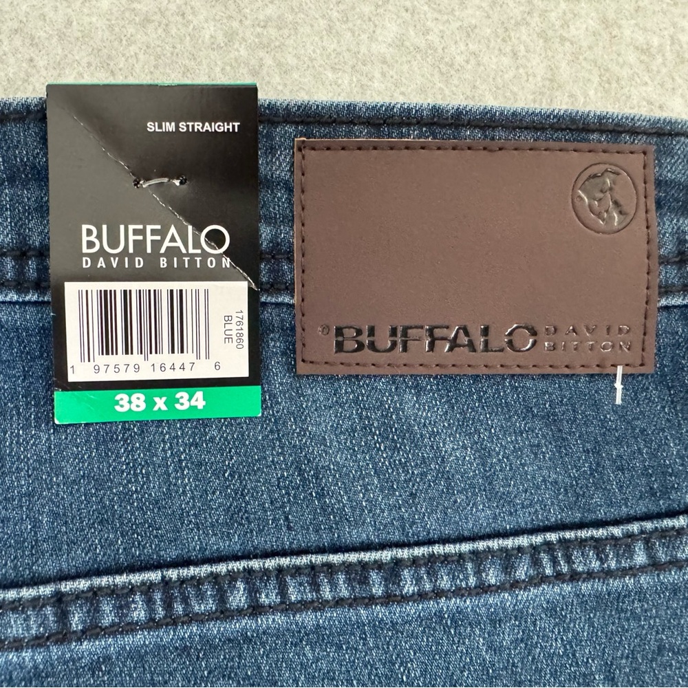 Buffalo David Bitton Jeans Mens 38 x 34 Blue Jackson Fit Slim Straight Blue New - Picture 9 of 16